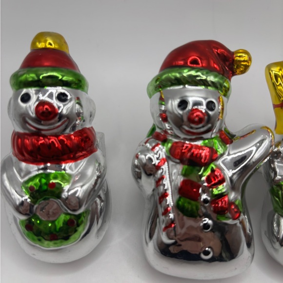 Vintage Jacobson’s Snowman Porcelain Christmas Napkin Rings Set 4 w/ Box - Picture 3 of 11